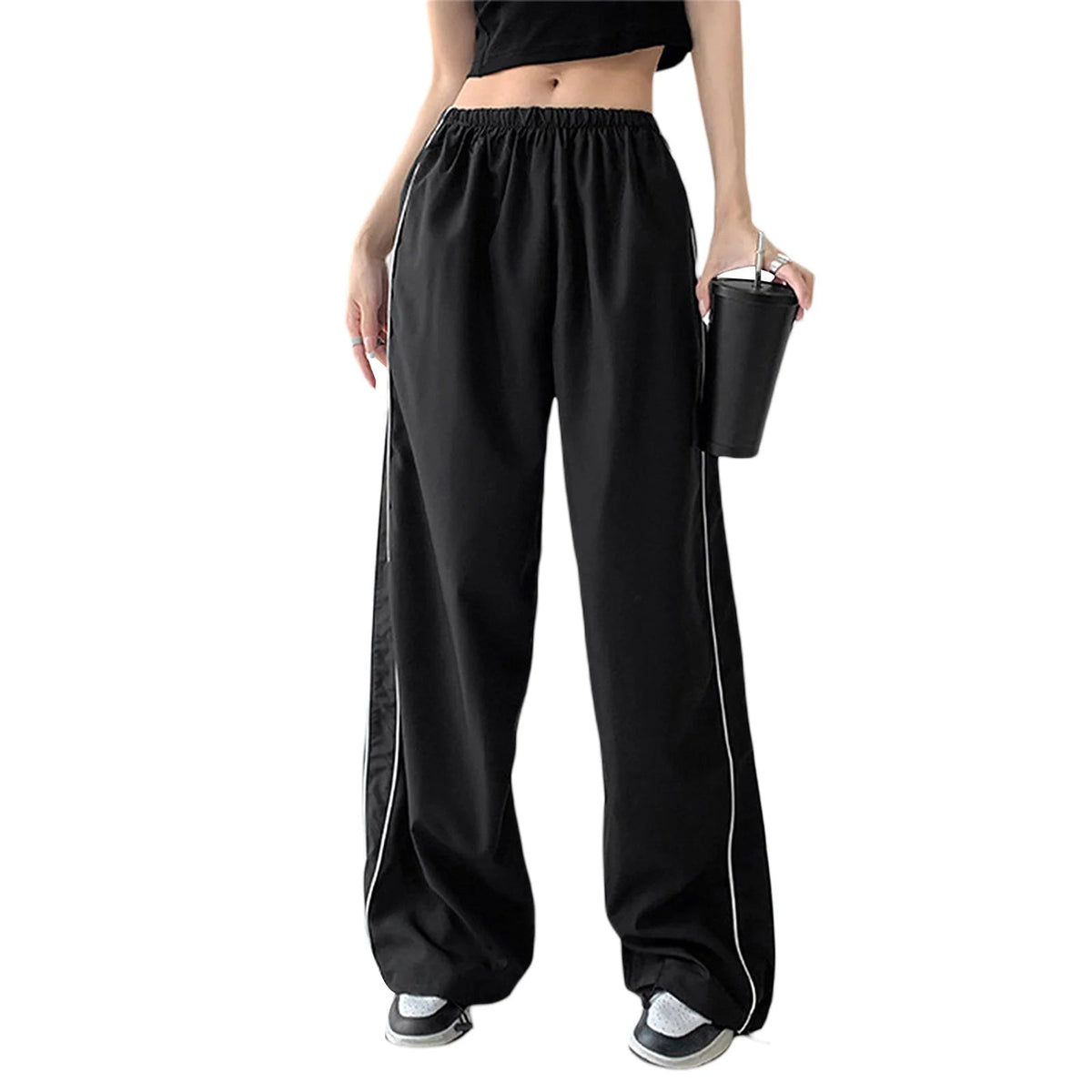 Loose Y2K Baggy Cargo Drawstring Elastic Low Waist Sweatpants