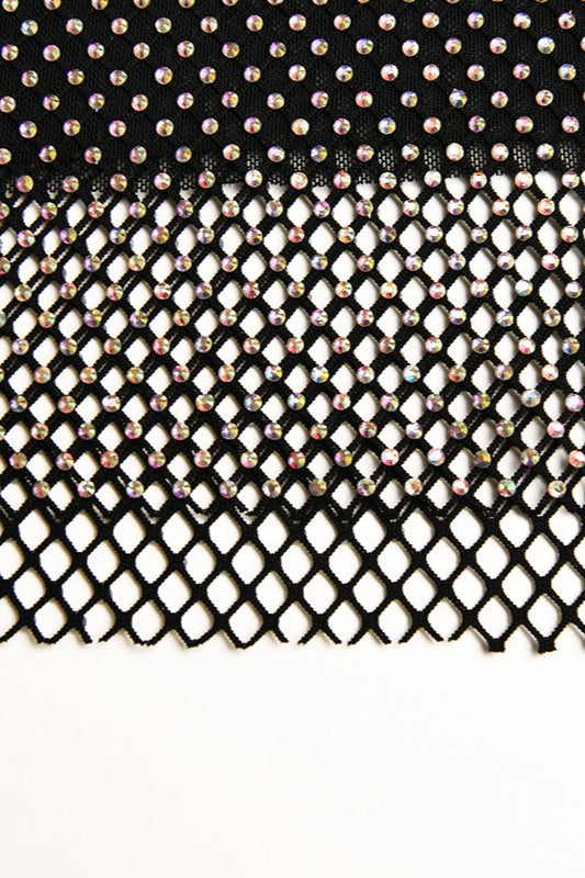 Sexy Rhinestone Mesh Bodycon Mini Skirt