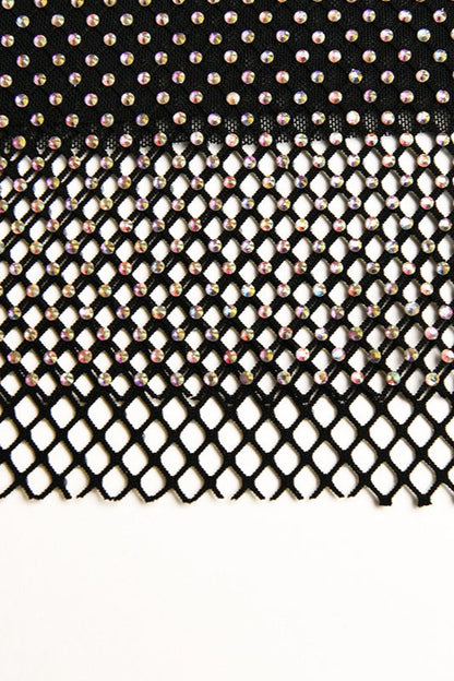 Sexy Rhinestone Mesh Bodycon Mini Skirt