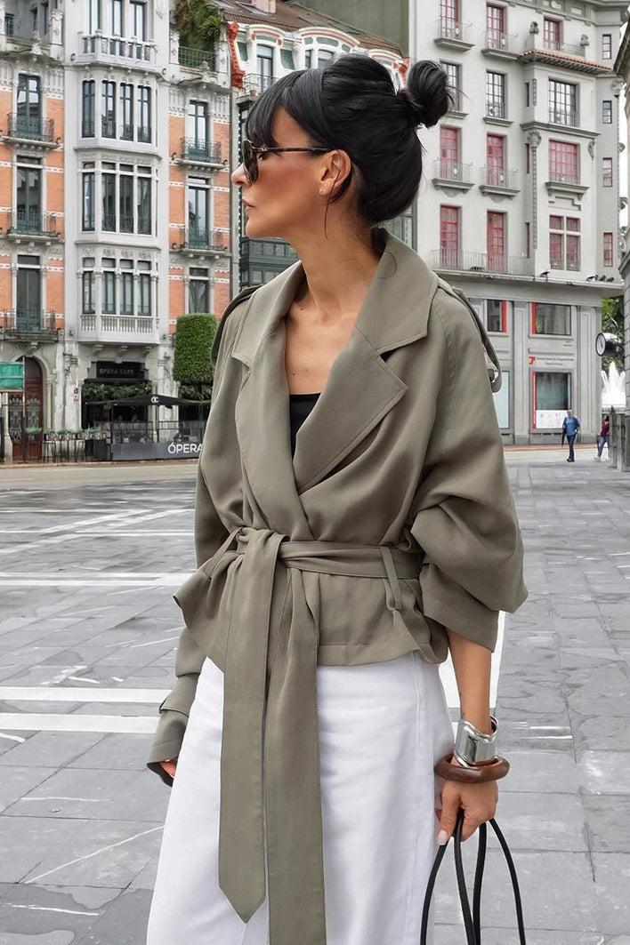 Oversized Collar Wrap Waist Coat