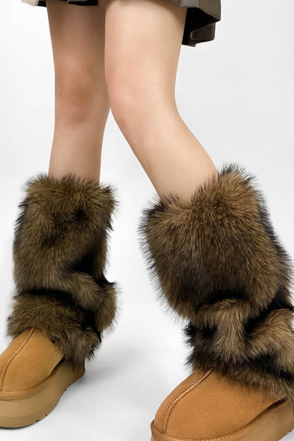Raccoon Faux Fur Mid Calf Boot Cuffs