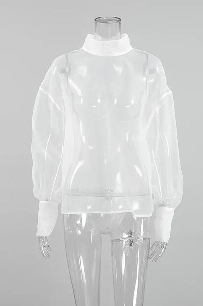 Mesh See-Through Long Sleeve Shirt