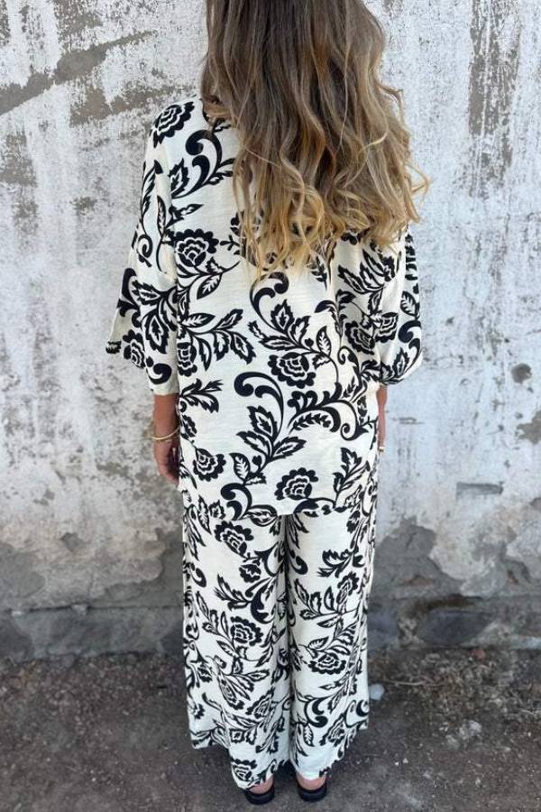 Printed two-piece shirt and trousers set
