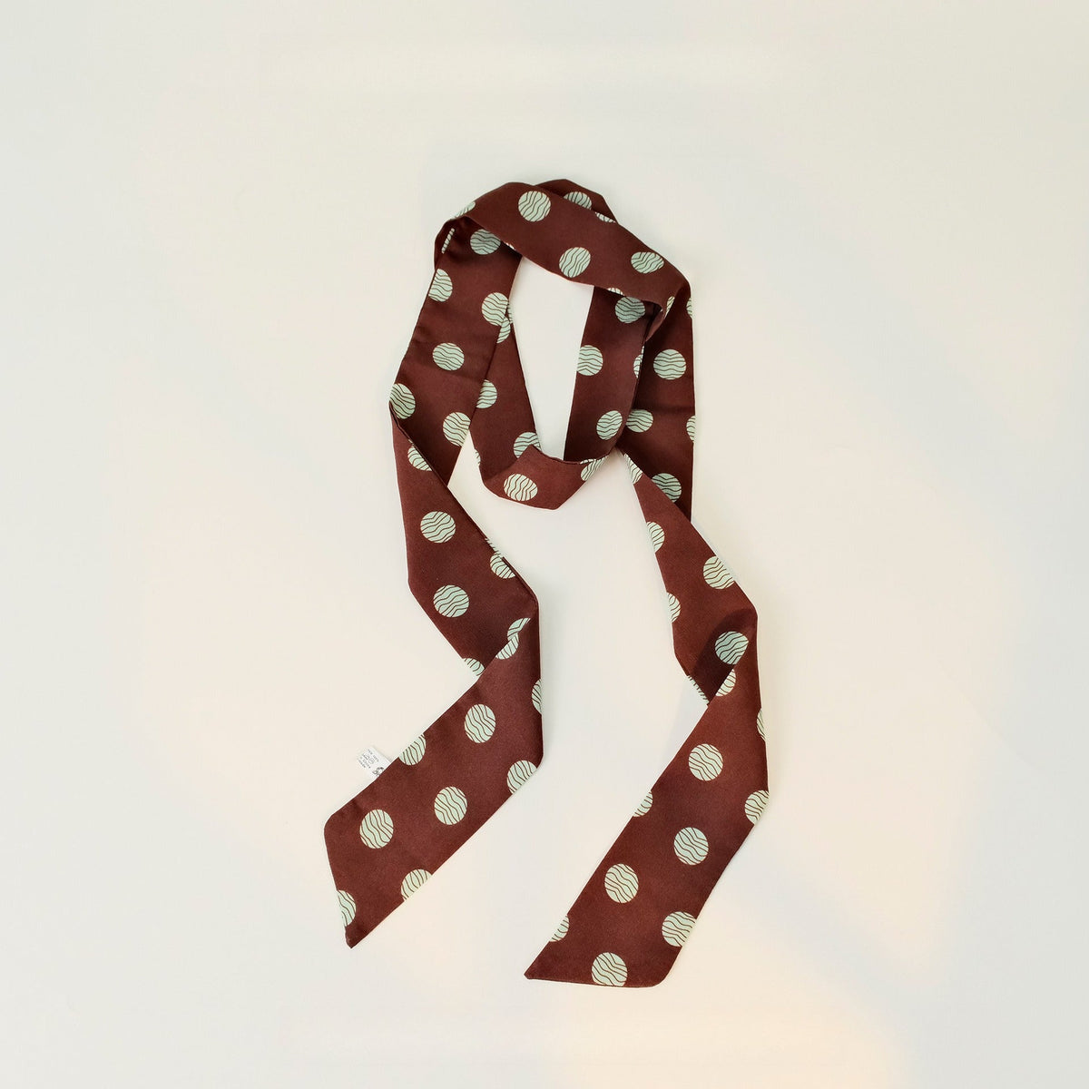 Polka Dot Elegant Long Skinny Neck Ribbon Scarf
