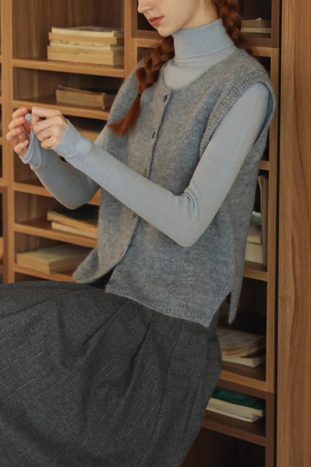 Relaxed Fit Crewneck Knit Top