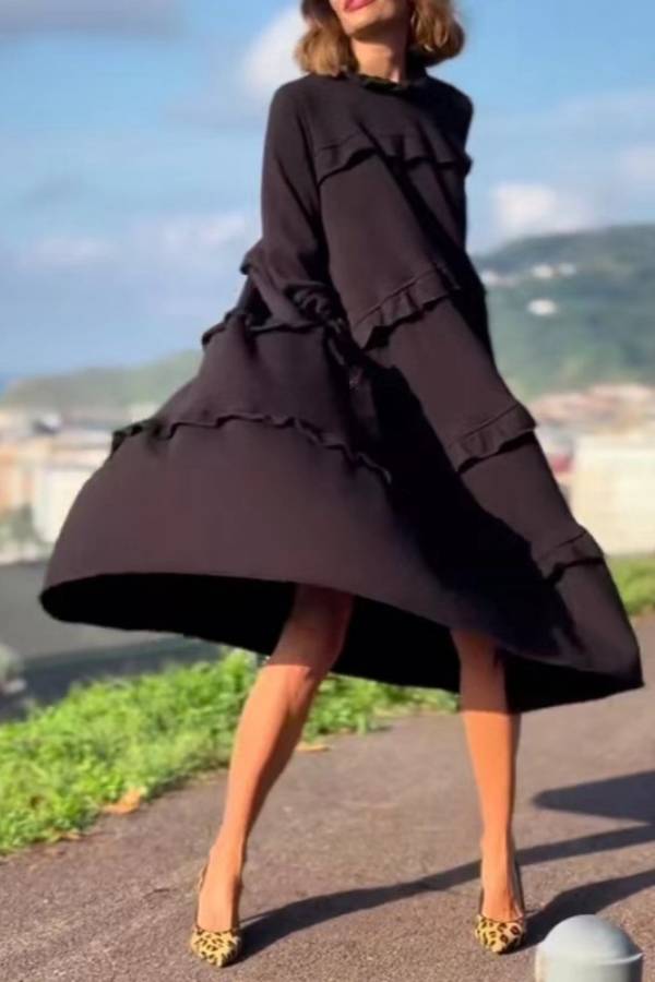 Layered Ruffle Loose Dress