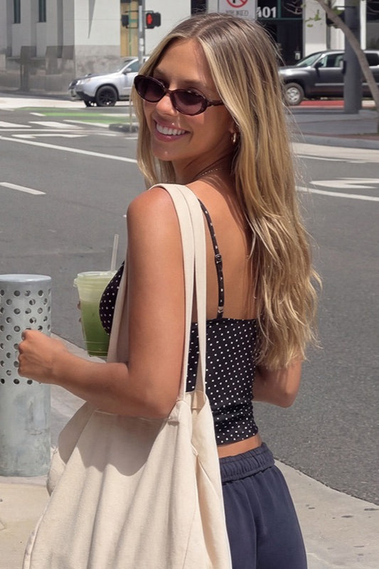 Cute Polka Dot Bow Detail Cami