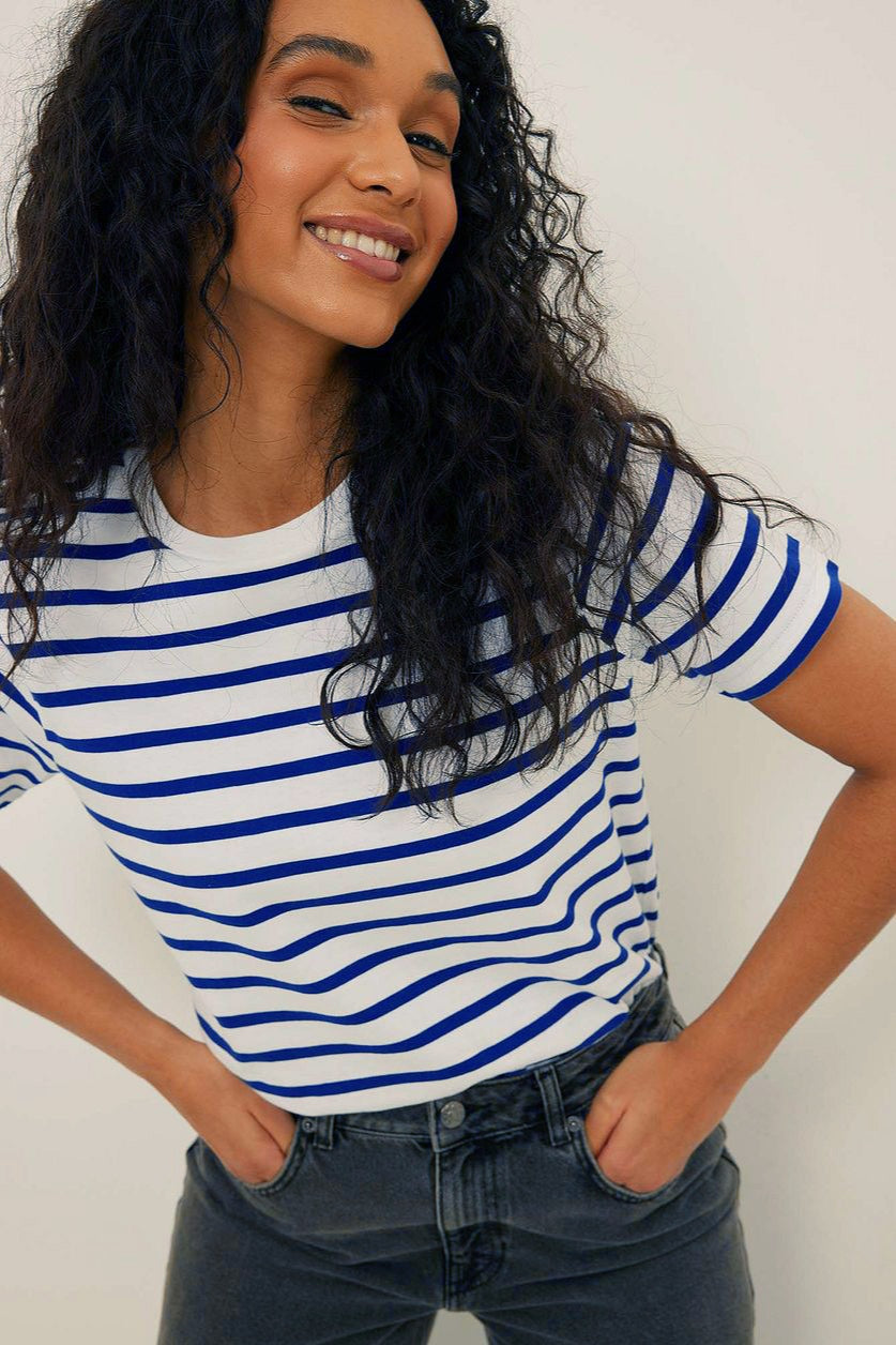 Striped Crew Neck Short Sleeve Tee