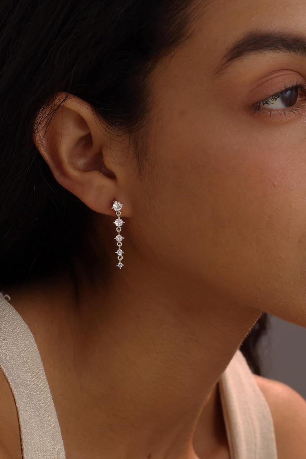 Sterling Silver Zirconia Pearl Stud Earrings