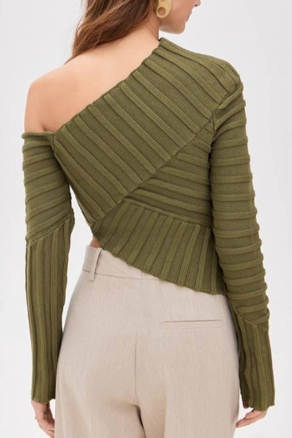 Off-Shoulder Knitted Crop Top