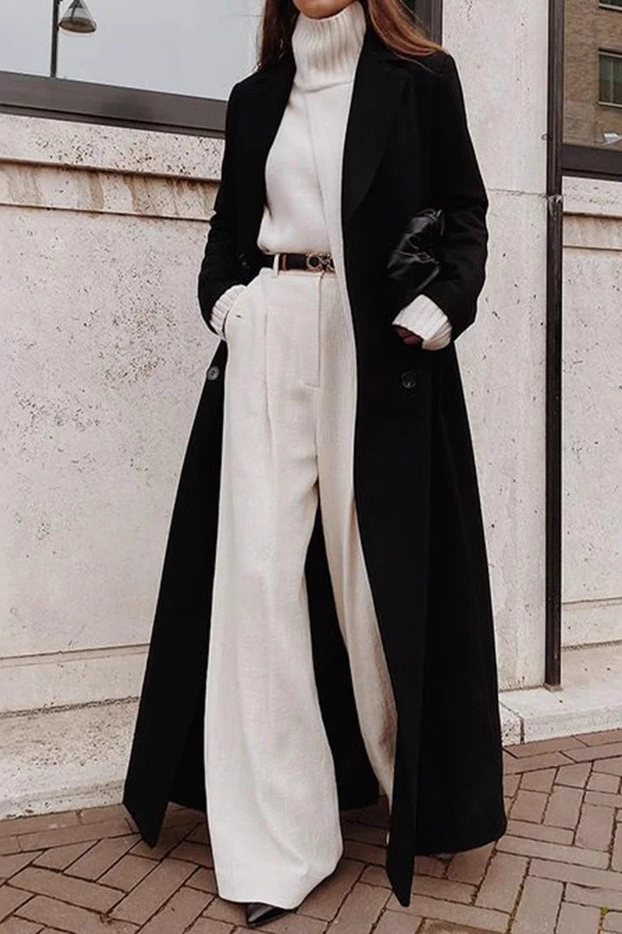 Thick Fleece Lined Maxi Casual Cold Weather Overcoat