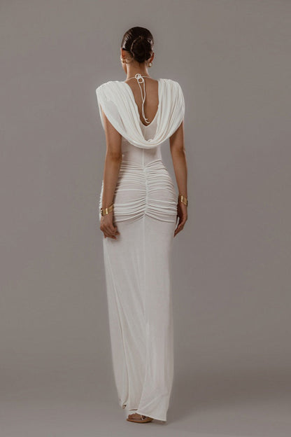 Elegant Solid Fitted Reception Dress