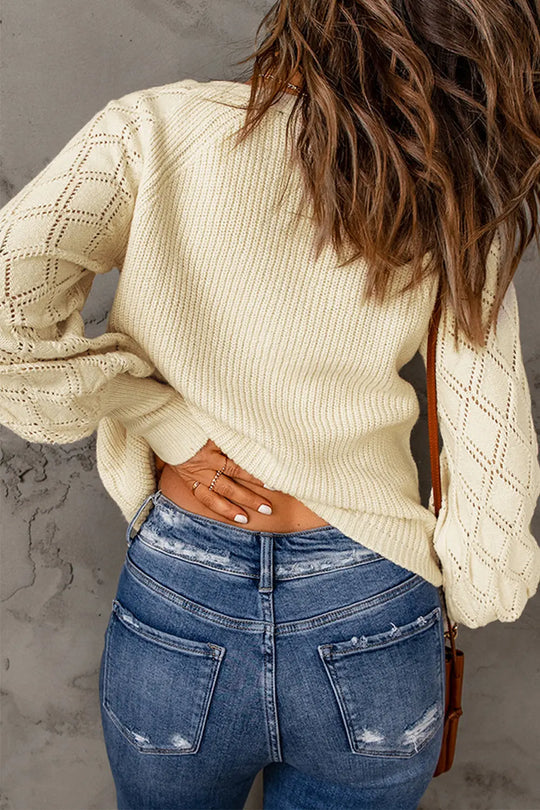 V Neck Long Sleeve Button Down Ribbed Sweatshirts Cardigan