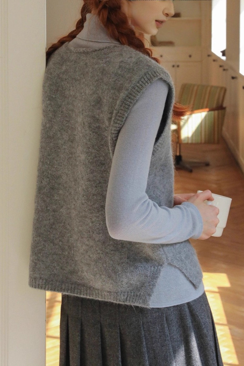Relaxed Fit Crewneck Knit Top