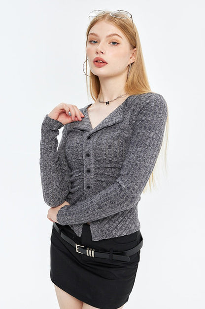 Single Breasted Knit Cardigan