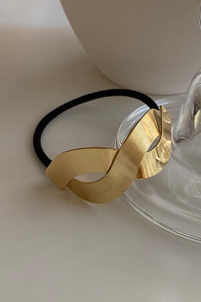 Geometric High-Stretch Metal Accent Hair Cuff