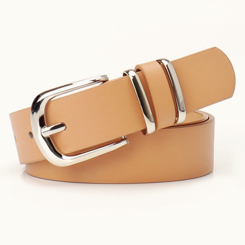 Minimal Textured Double Ring Buckle Waist Belt