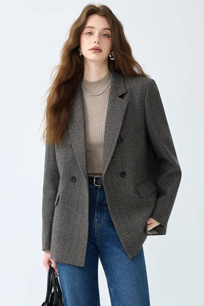 Woolen Casual Suit Blazer