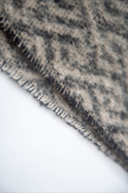 Leopard Print Jacquard Short Fringe Scarf