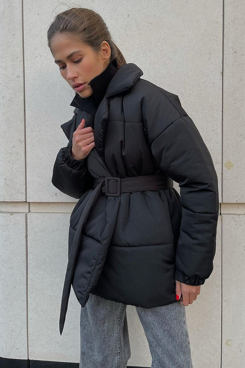 Structured Quilted Notch Collar Coat