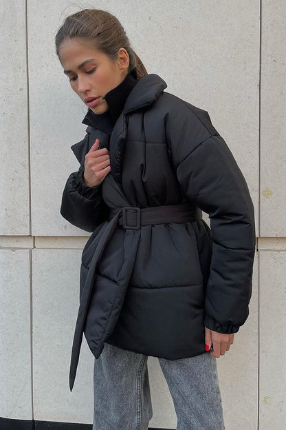 Structured Quilted Notch Collar Coat