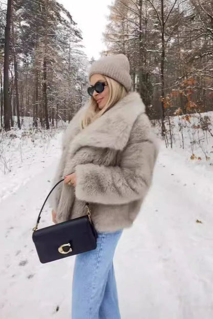 Faux Fox Fur Luxe Texture Coat