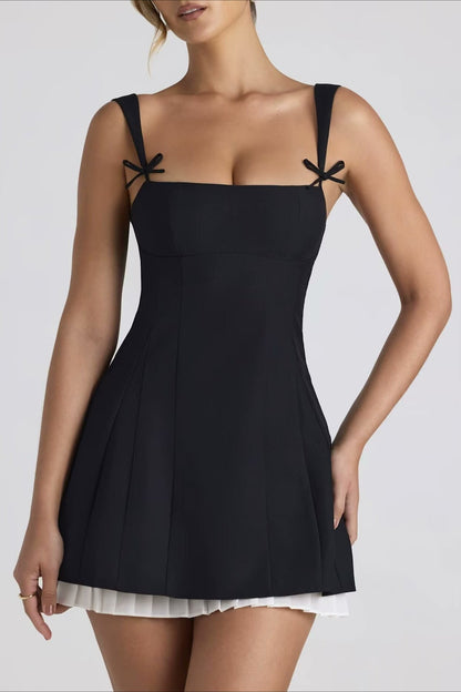 Two Tone Bodycon Waist Tie Graduation Party Dress