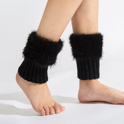 Short Feather Yarn Foldover Boot Cuffs