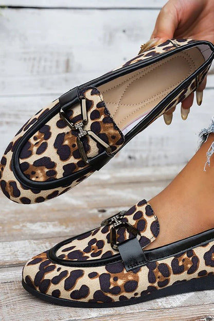 Casual Summer Canvas Flats with Metal Buckle