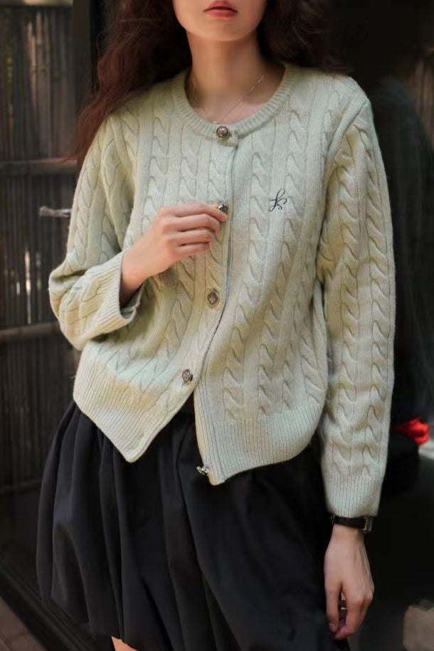 Fine Gauge Merino Cable Cardigan