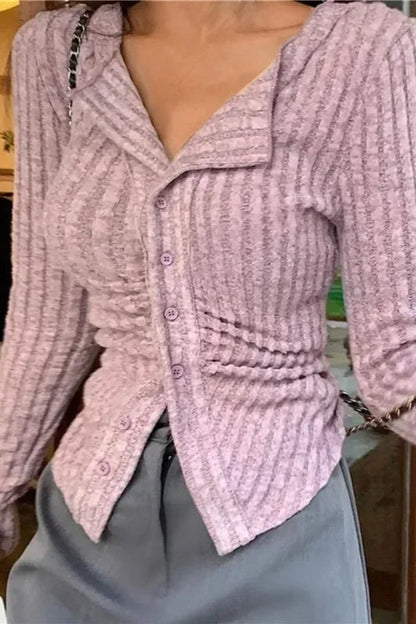 Vintage V-Collar Knit Cardigan