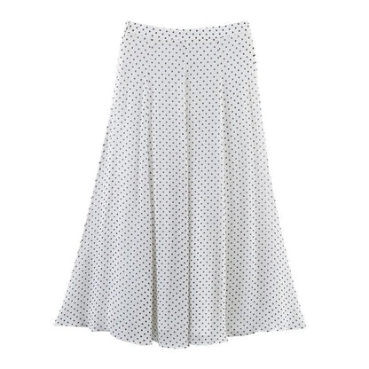 Seraphina Draped Bias-Cut Polka Dot Skirt