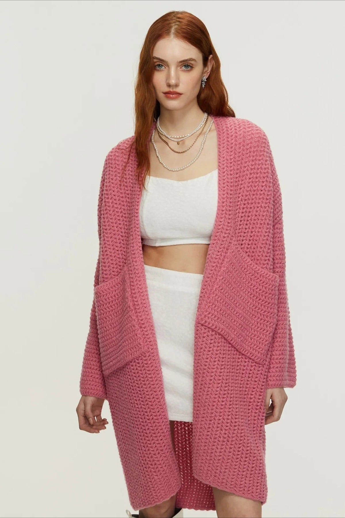 Longline Cable Knit Cardigan