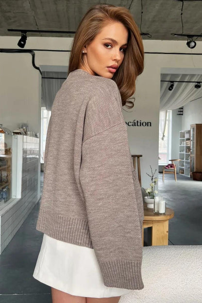 Loose Fit V Neck Cardigan Sweater