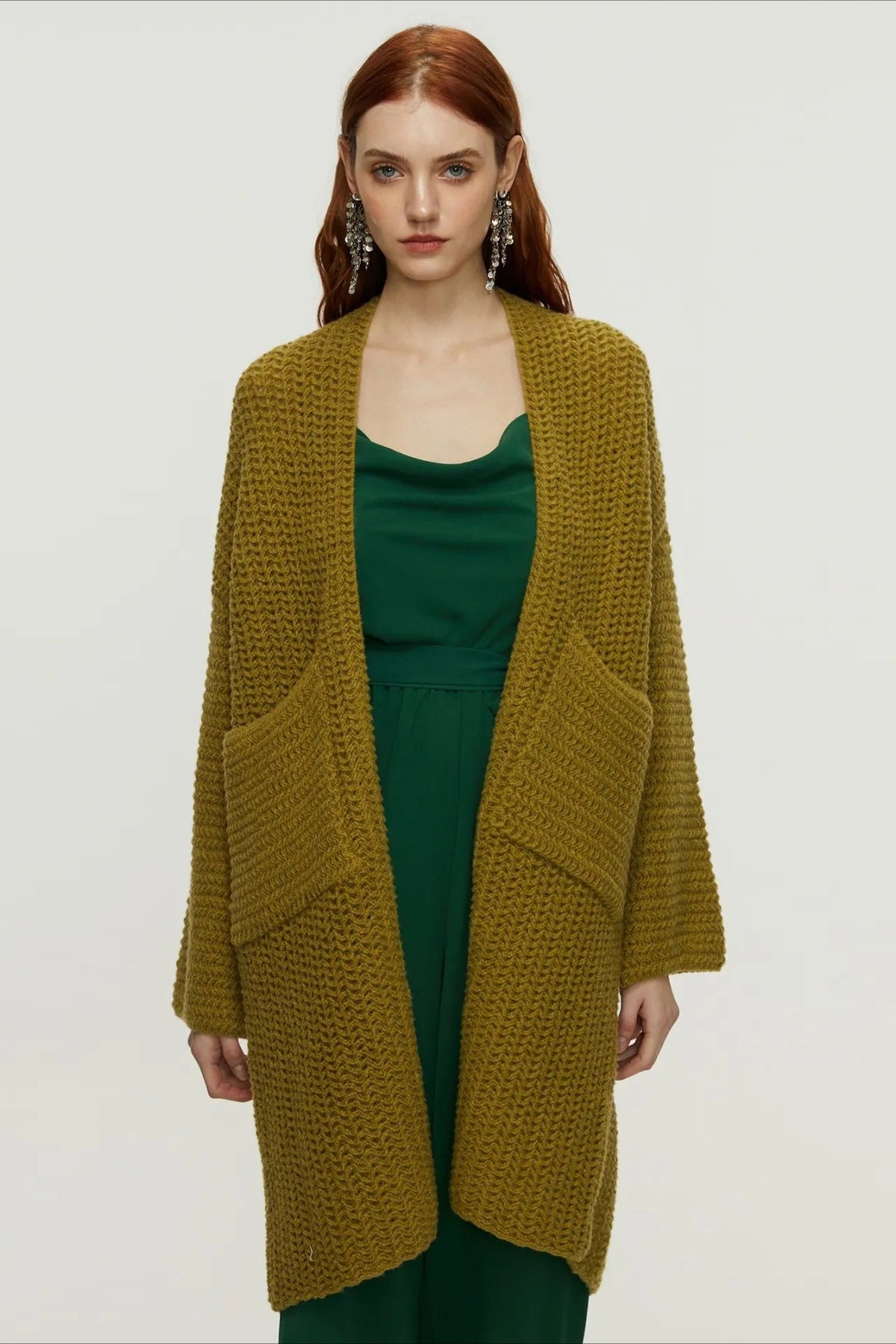 Longline Cable Knit Cardigan