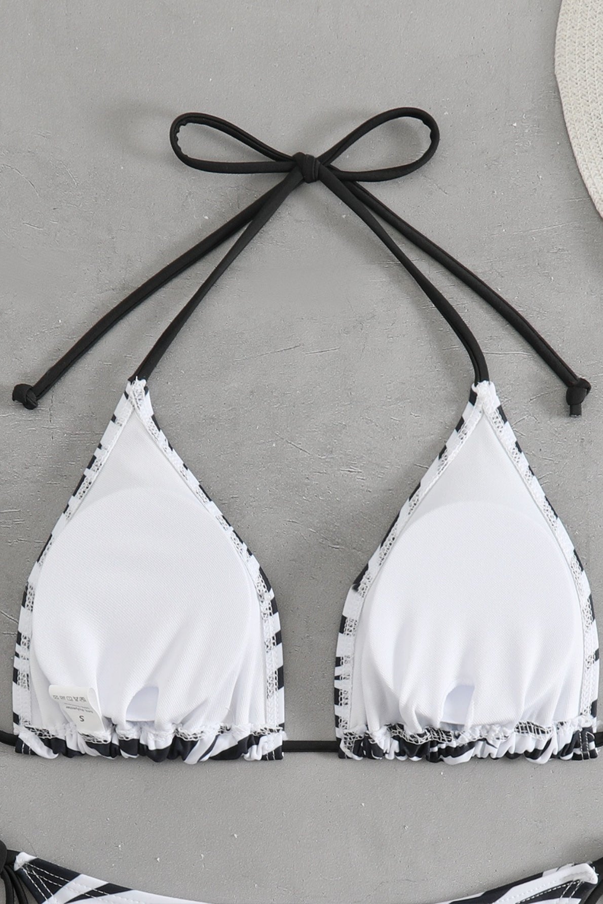 Halter Zebra Print Triangle Bikini Set
