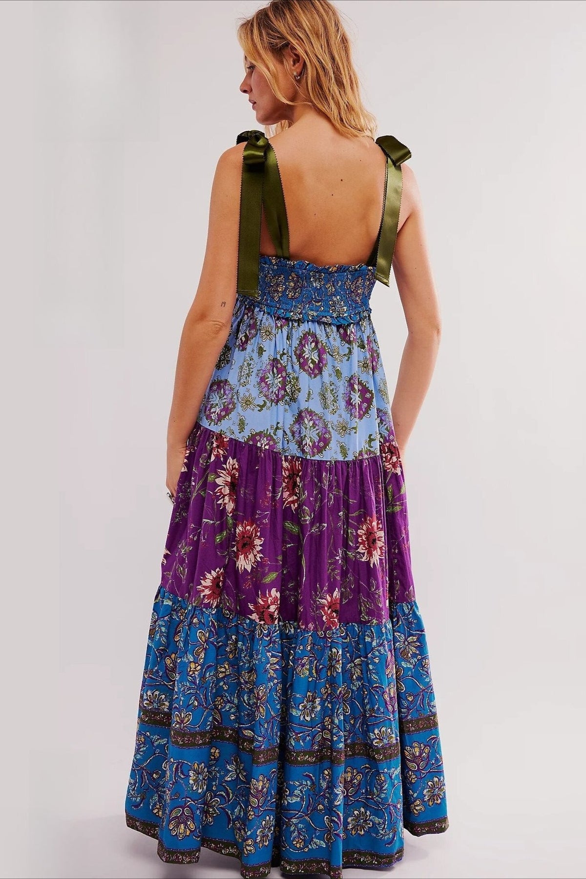 Vintage Print Cami Maxi Boho Dress