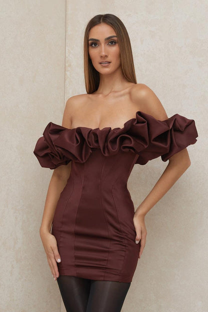 Corset Strapless Ruffle Graduation Party Dress
