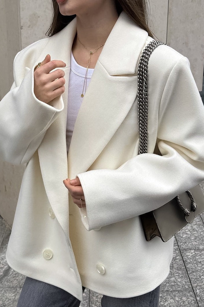 Old Money Beige Wool Blend Coat