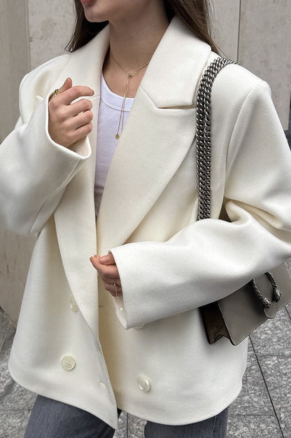 Old Money Beige Wool Blend Coat