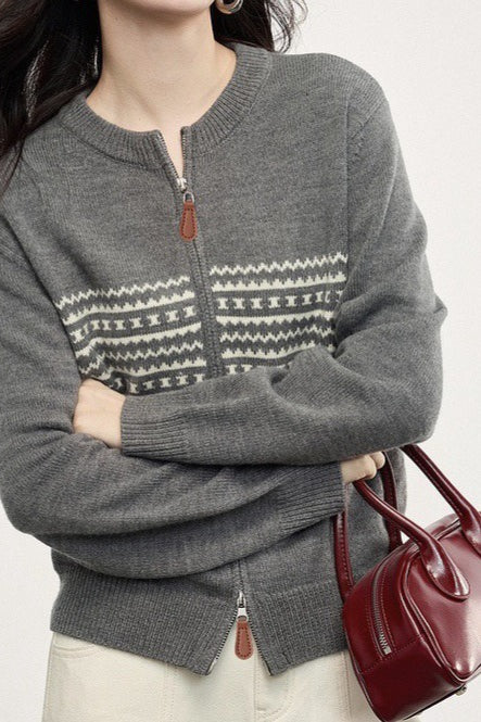 Vintage Jacquard Knit Sweater