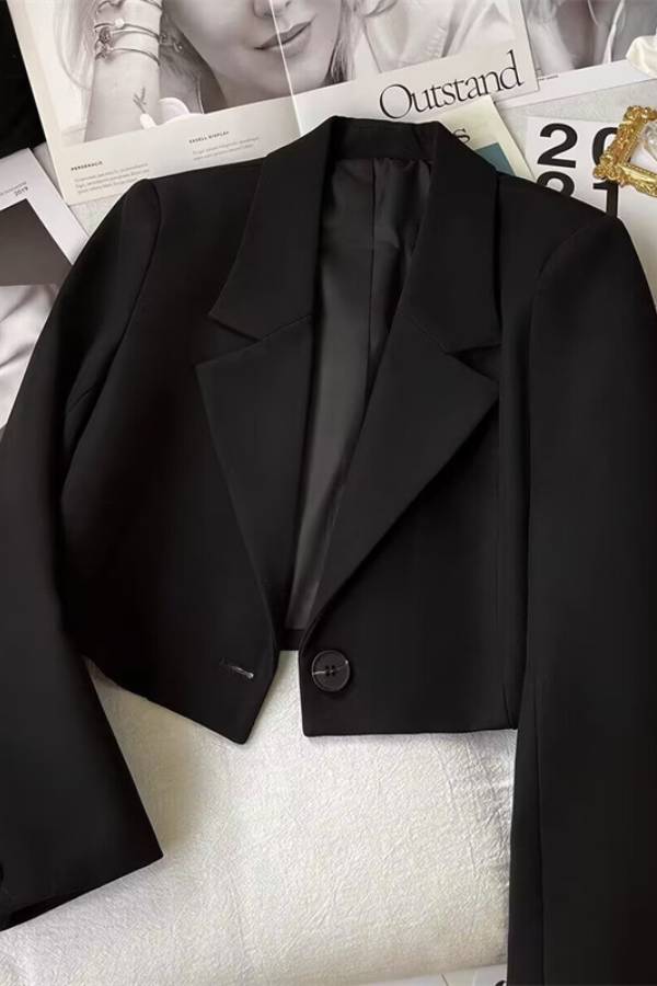 Multi‑Color Cropped Blazer Jacket