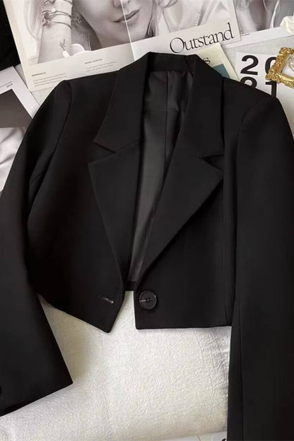 Multi‑Color Cropped Blazer Jacket