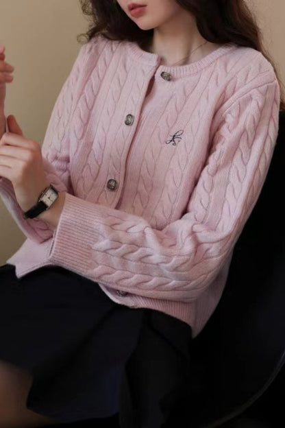 Fine Gauge Merino Cable Cardigan