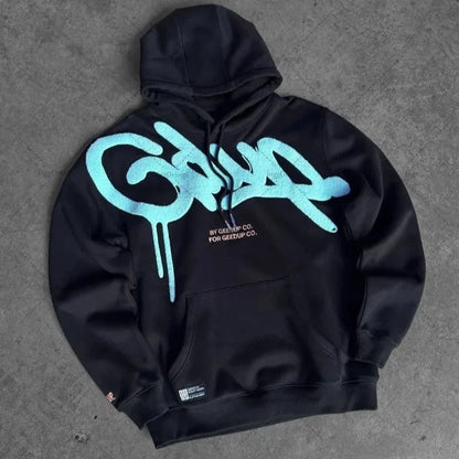 Embroidered Retro Oversized Hoodie