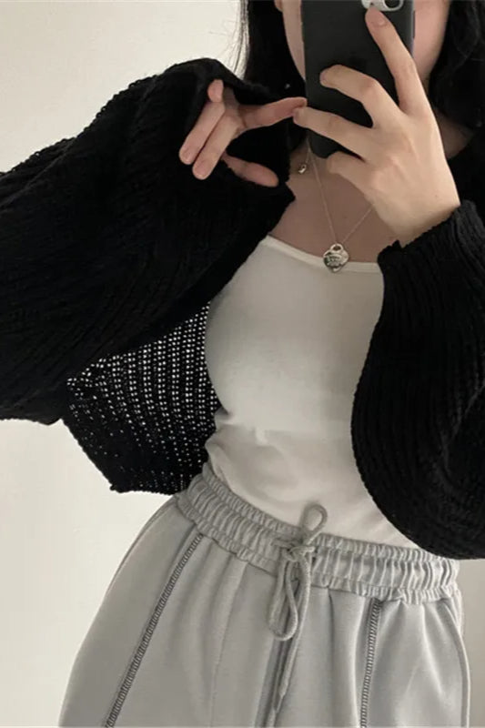 Elegant Knit Batwing Cardigan