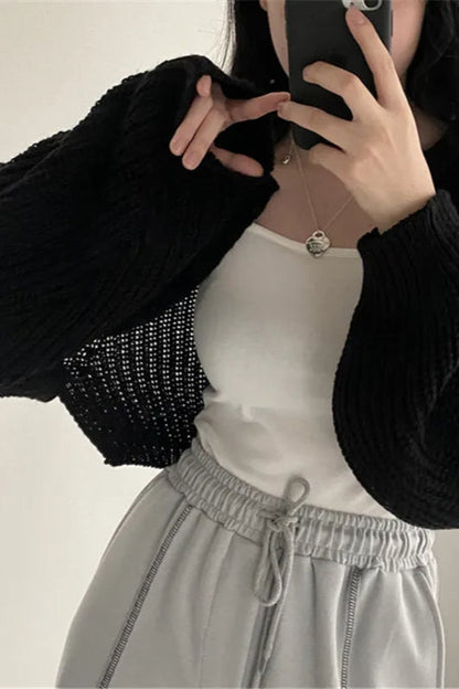 Elegant Knit Batwing Cardigan