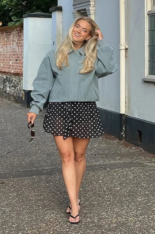 Suede Lantern Sleeve Loose Jacket