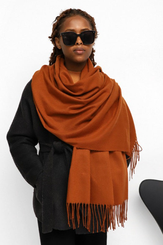 Solid Color Cashmere Like Long Scarf
