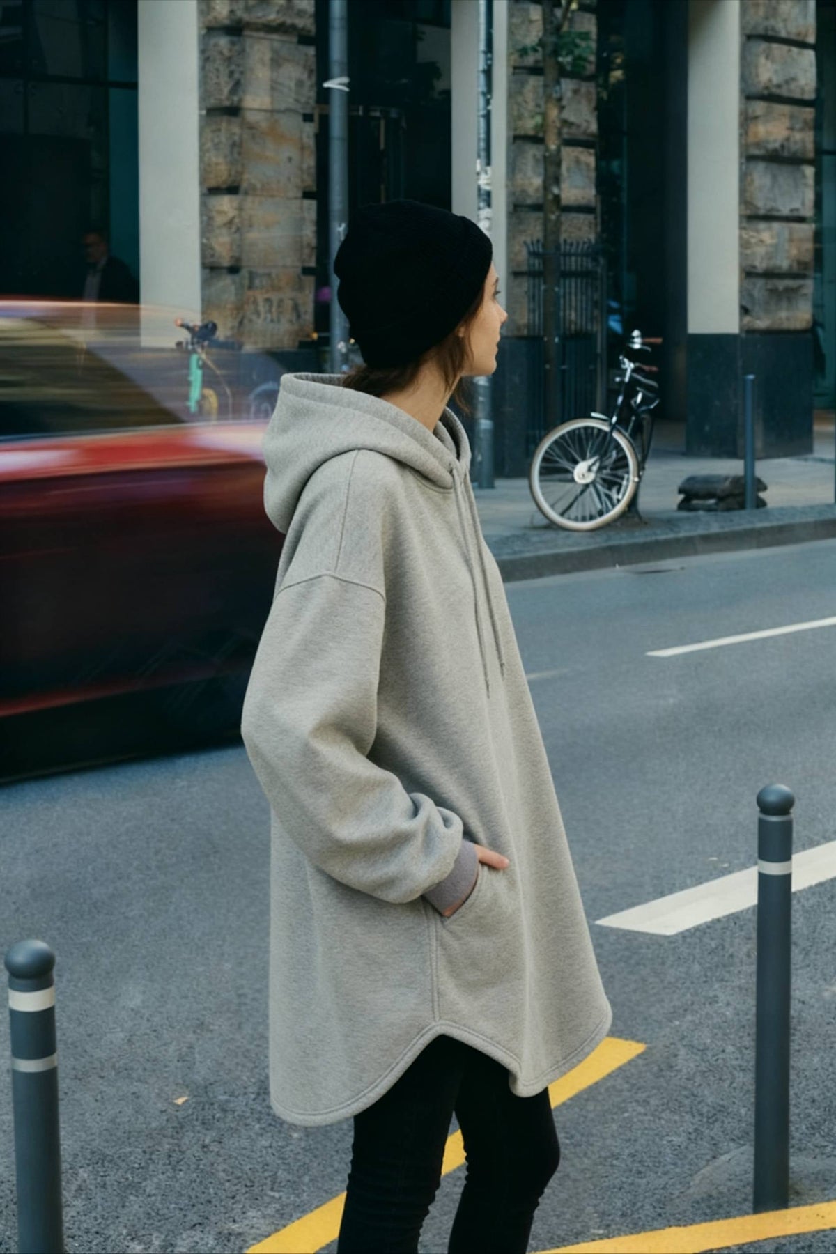 Pullover Loose Hoodie Casual - Drawstring Oversized - Women's Long Solid Sweatshirt Autumn Arm Streetwear